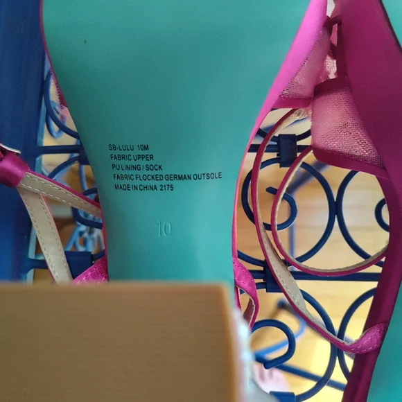 Betsey Johnson Hot Pink Tulle Bow Slingback Heels peep toe - Picture 9 of 16